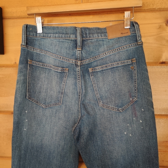 Madewell 💜 High Rise Slim Boyfriend Jeans Boyjean Paint Spatter Whisker 26 X30" - Picture 11 of 12